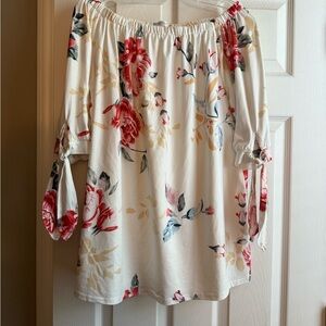 Elegant Floral Off-Shoulder Blouse